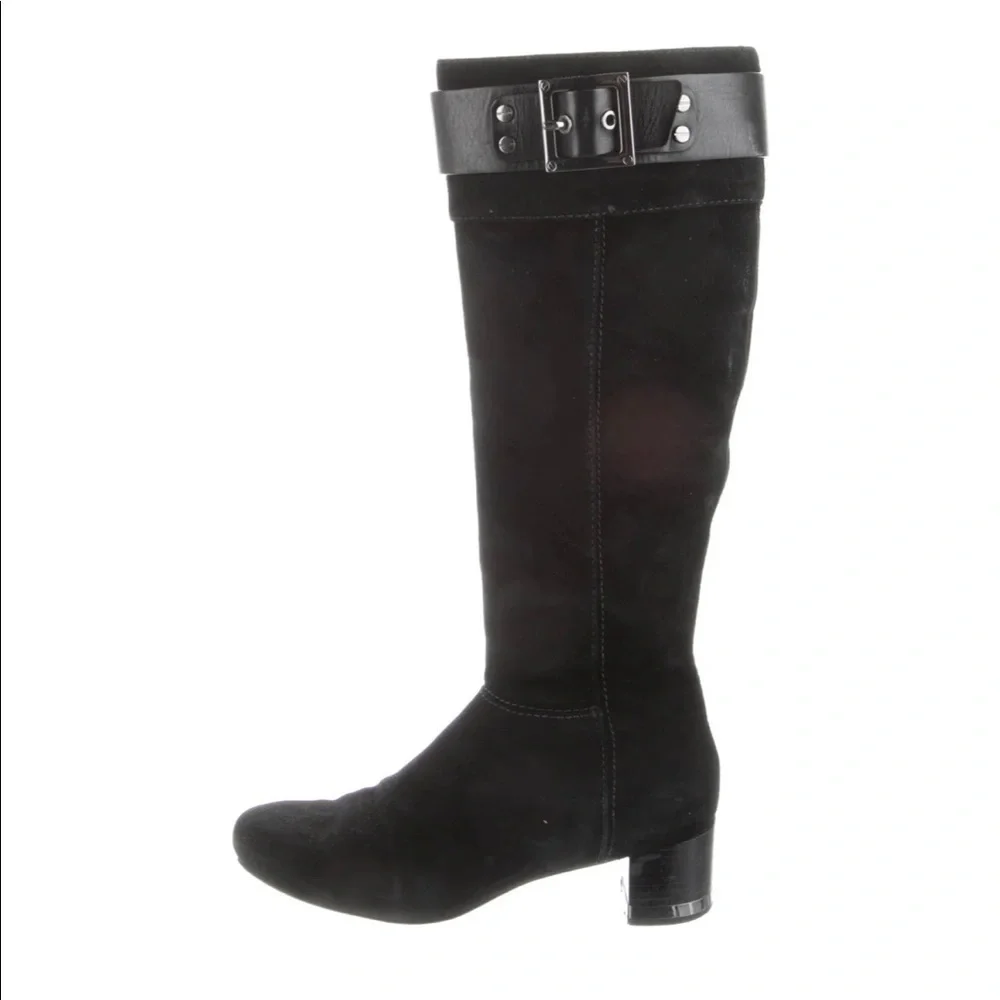 Tory Burch Suede Riding Boots in Black Size‎ 10
